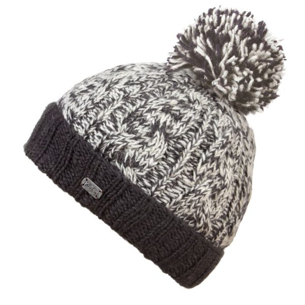 Charcoal Cable Turn Up SP Bobble Hat