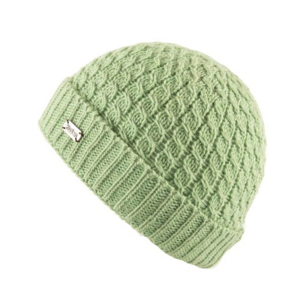Mint Green Beanie Fine Gauge Turn Up Hat