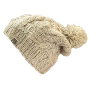 Oatmeal Floppy Beret Cable