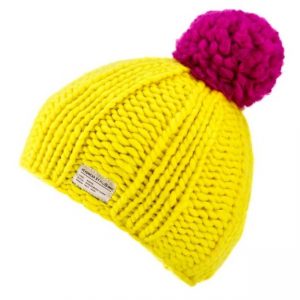 Multi Yellow Bobble Hat Moss Yarn