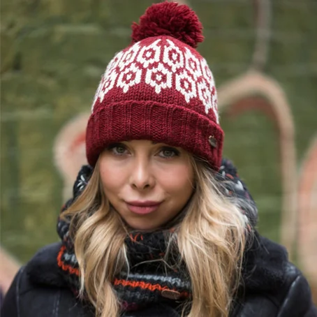 Lady with Beautiful Bobble Hat