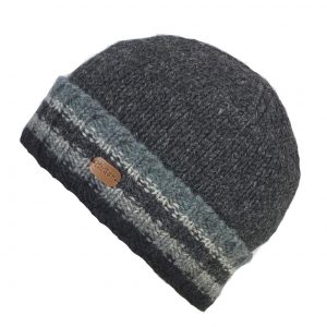 Beanie Turn Up with Pull On Charcoal Grey