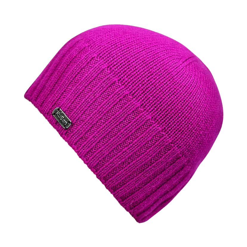 Hand-knitted Pink Cashmere Beanie Hat